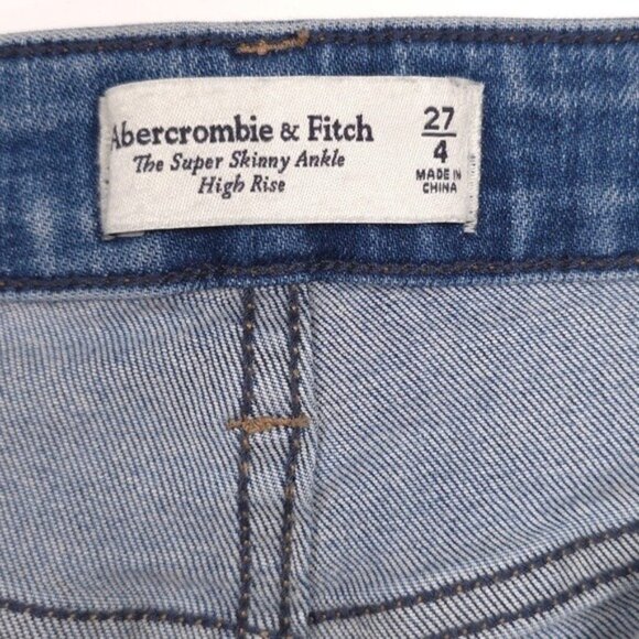 Abercrombie & Fitch The Super Skinny Ankle High Rise Jeans Size 27/4 Women’s - Picture 3 of 12
